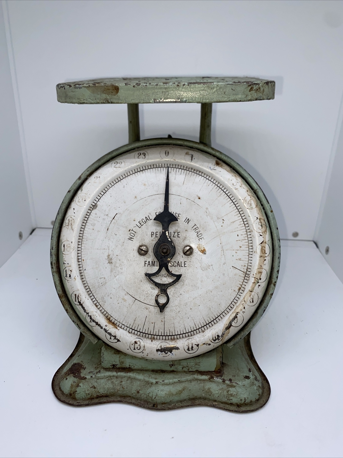 Vintage Pelouze Family Farmhouse Kitchen Scale 24 lb Green Teal Shabby Chic Vintage Pelouze Family Farmhouse Kitchen Scale 24 lb Green Teal Shabby Chic