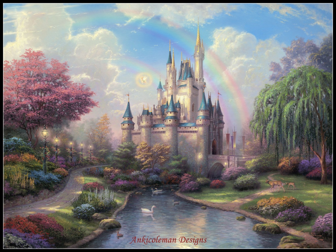 The Cinderella Castle - DIY DMC Chart Counted Cross Stitch Patterns Needlework 