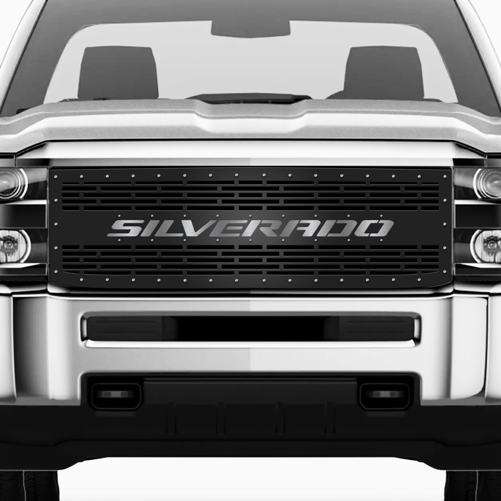 300 INDUSTRIES Steel Grille for 2015-2019 Chevy Silverado 2500 3500 HD - SILVER