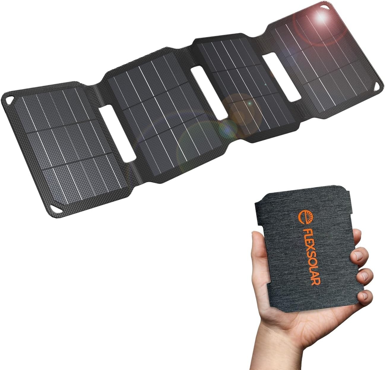 FlexSolar E10 Mini 10W Portable Foldable Solar Panel Charger USB-A Open Box FlexSolar E10 Mini 10W Portable Foldable Solar Panel Charger USB-A Open Box