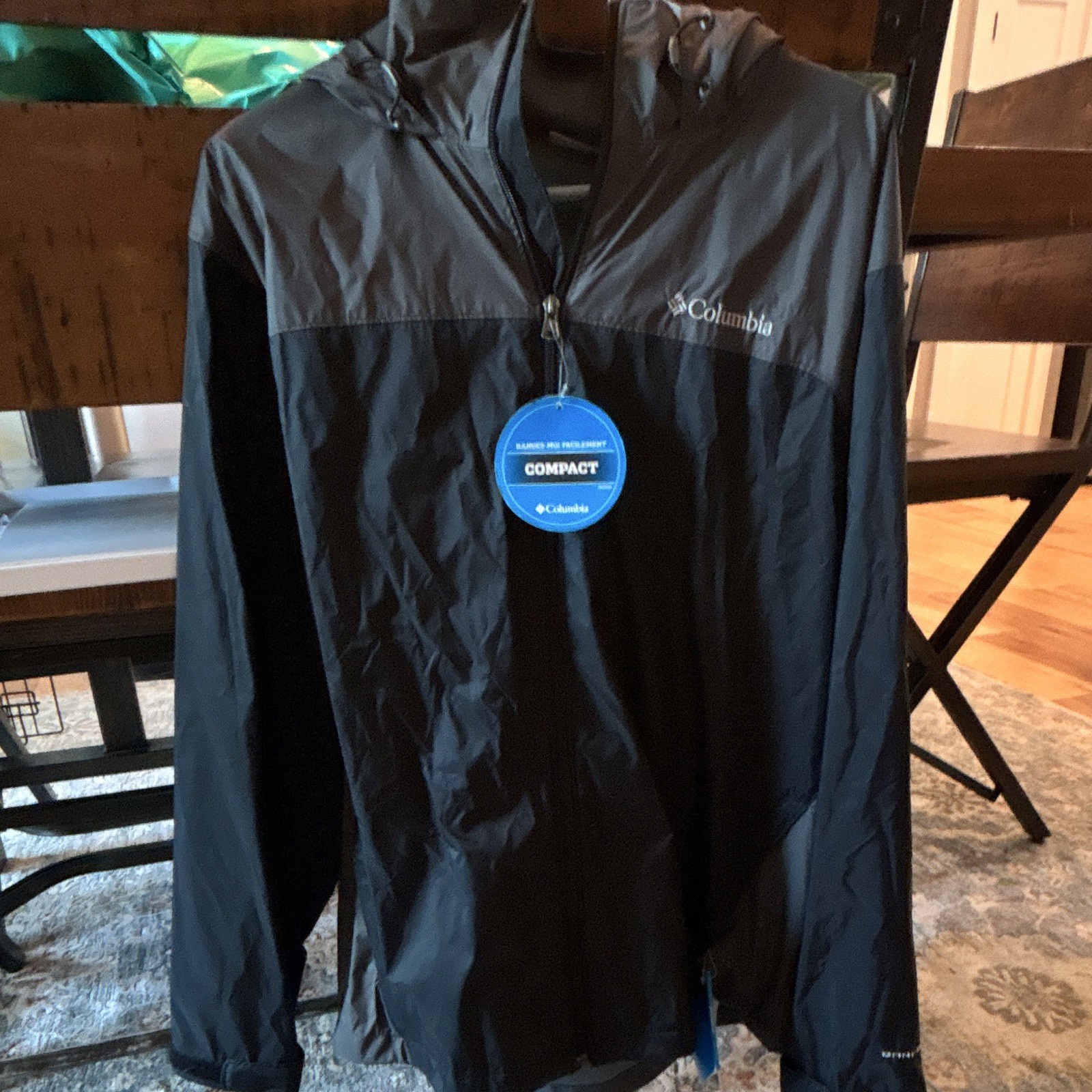 Men’s New Colombia Windbreaker Black/gray Size Large New With Tags Men’s New Colombia Windbreaker Black/gray Size Large New With Tags