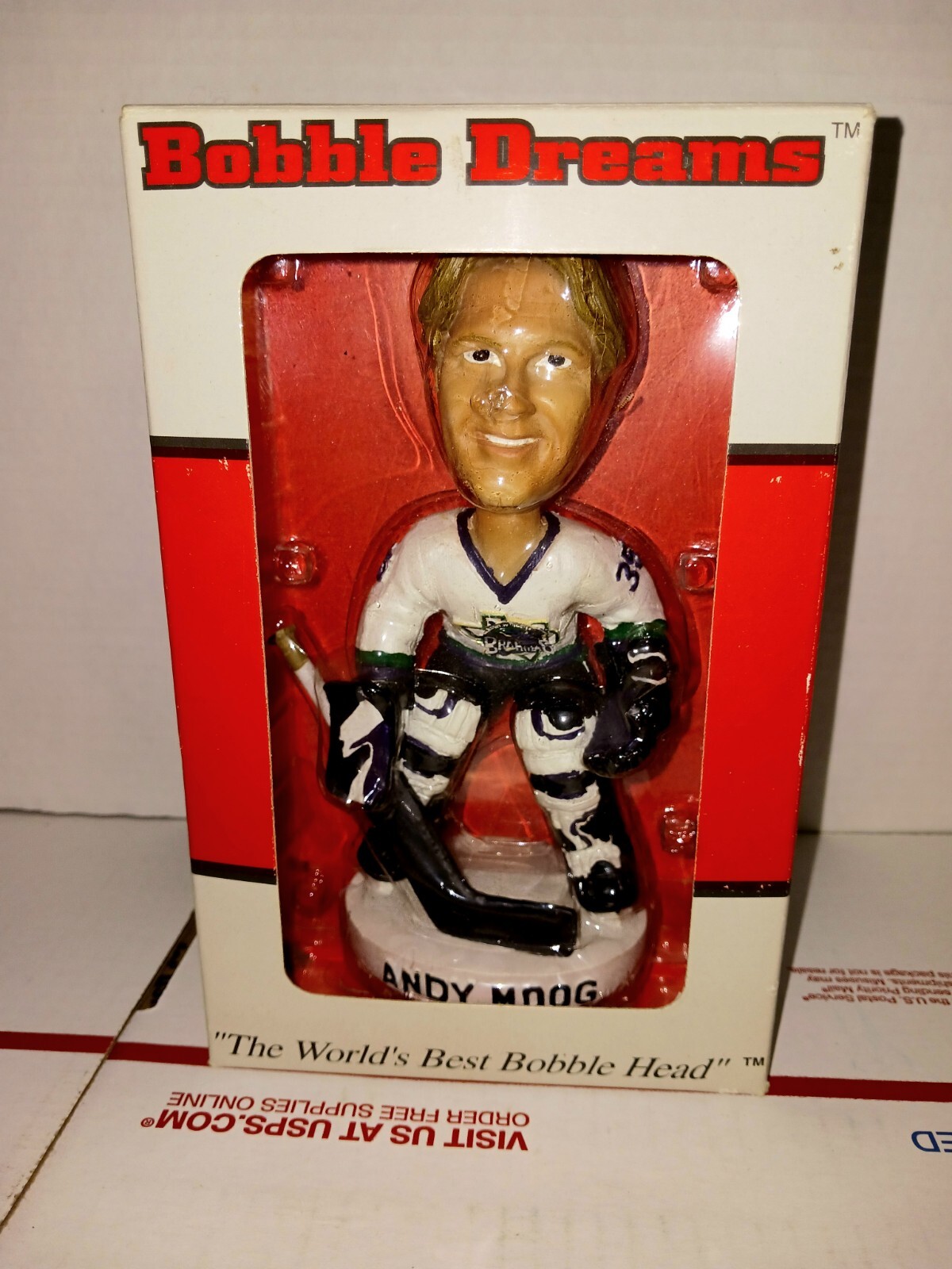 🥅Andy Moog 2002 Ft Worth Brahmas Bobblehead Oilers Bruins Stars IOB 🥅Andy Moog 2002 Ft Worth Brahmas Bobblehead Oilers Bruins Stars IOB