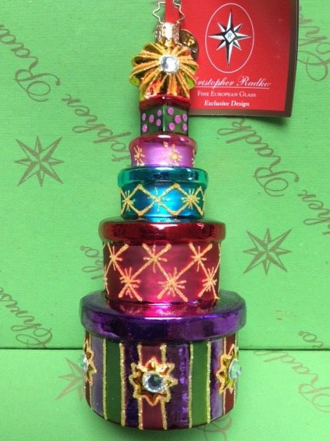 Christopher Radko Holiday Stacked Glass Ornament
