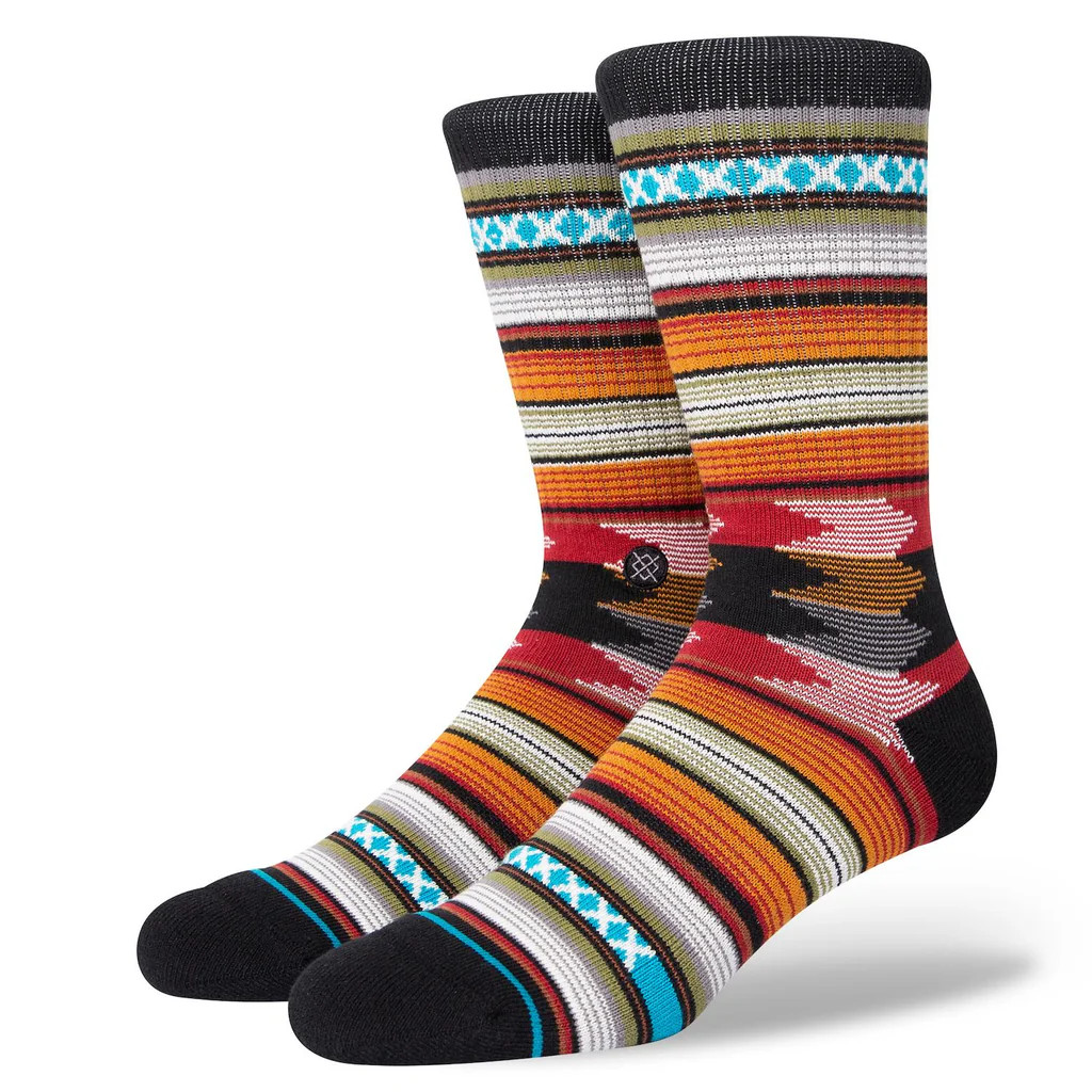 Stance Adult Black Crew Cotton InfiKnit Cushion Stripe Baron Casual Socks L 9-13 Stance Adult Black Crew Cotton InfiKnit Cushion Stripe Baron Casual Socks L 9-13