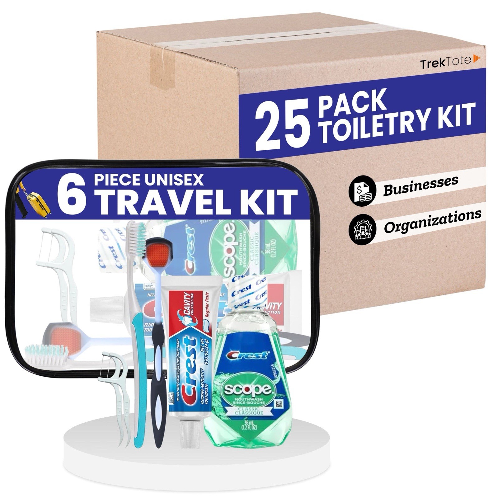 Trektote 6-Piece Travel Size Toothbrush and Toothpaste Set (25 pack) Trektote 6-Piece Travel Size Toothbrush and Toothpaste Set (25 pack)