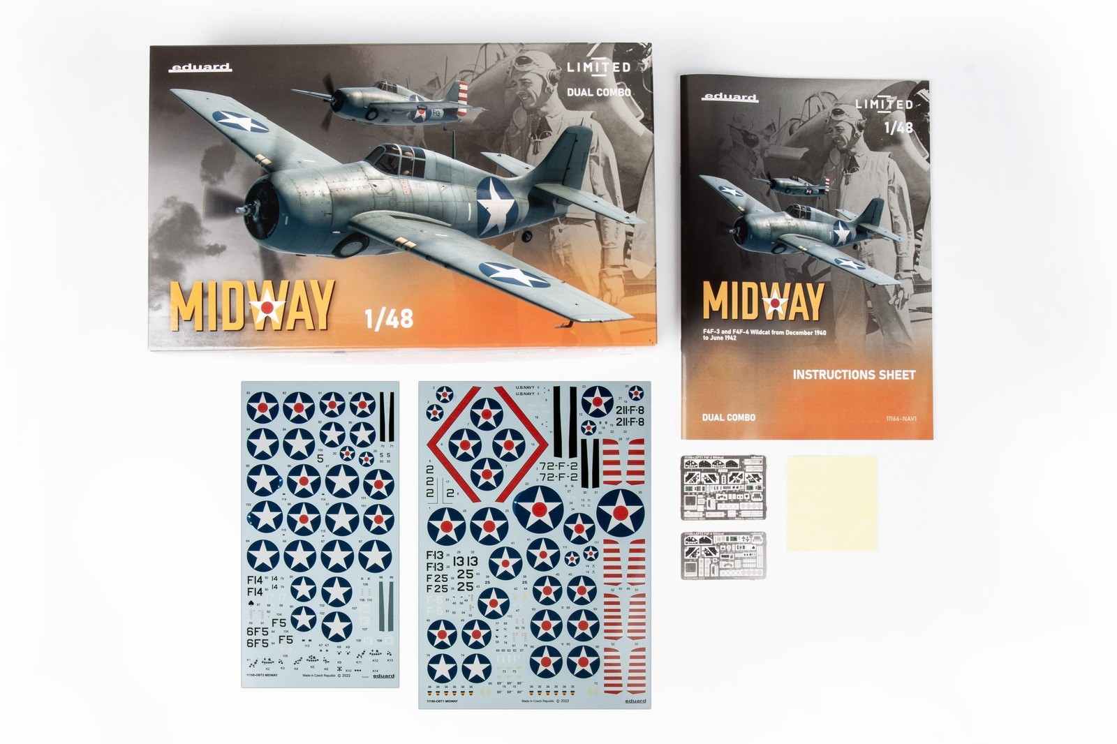 Eduard 1/48 Midway F4F-3 & F4F-4 Wildcat Dual Combo 11166 Eduard 1/48 Midway F4F-3 & F4F-4 Wildcat Dual Combo 11166