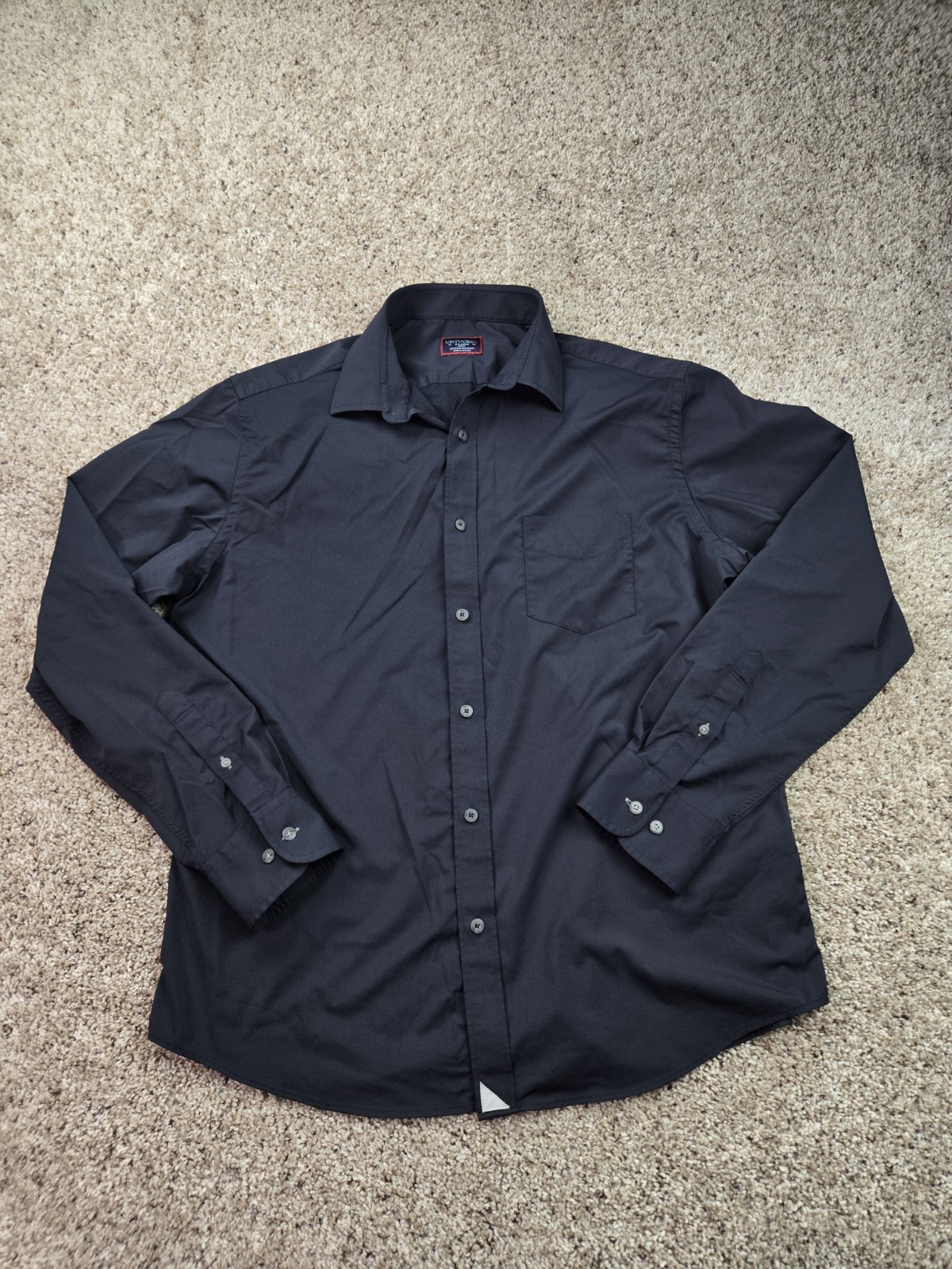 UNTUCKit Gironde Shirt Mens XL Black Long Sleeve Slim Fit Nylon Blend Stretch