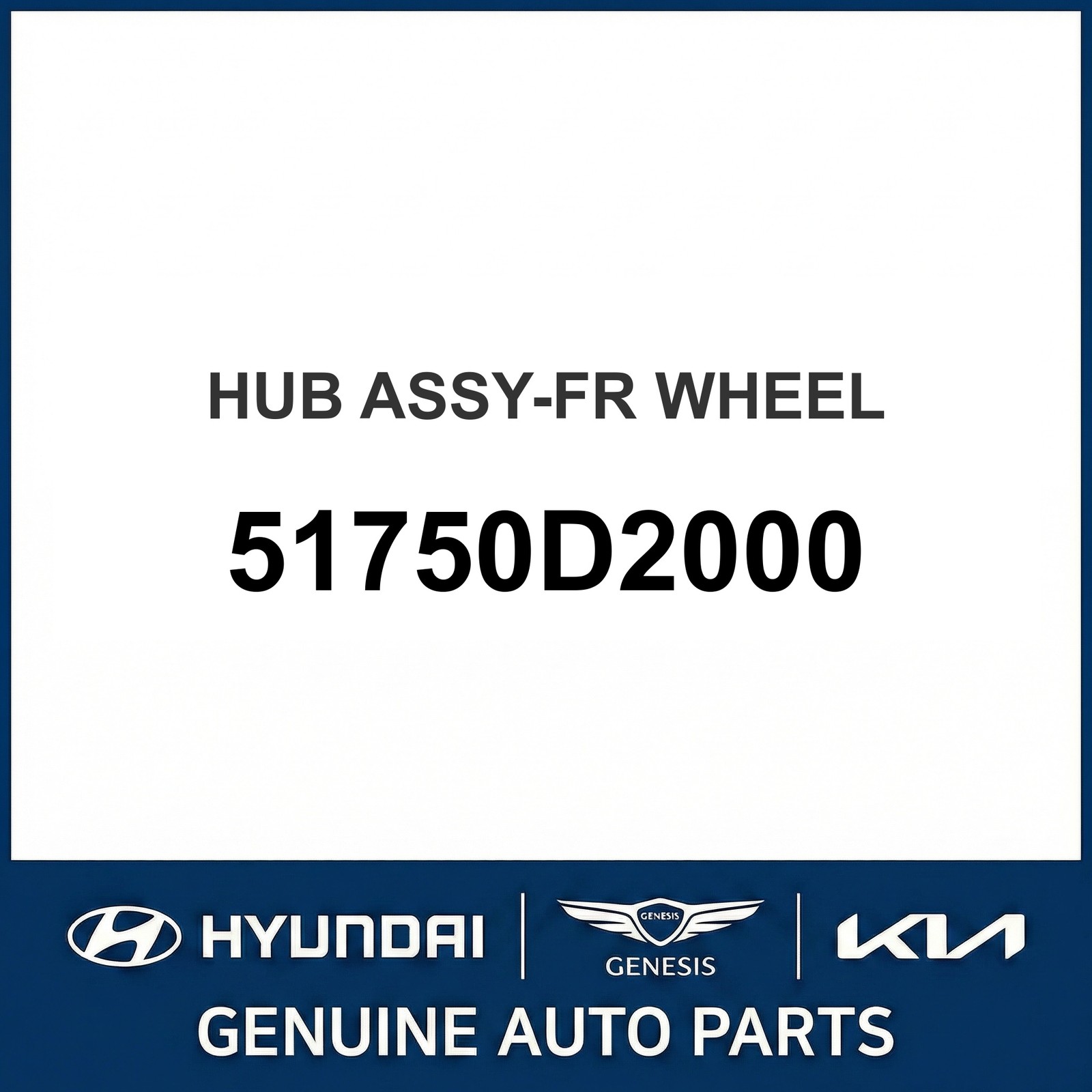 2017-2019 Hyundai Genesis G90 Hub Assembly-Front Wheel OEM New 51750D2000