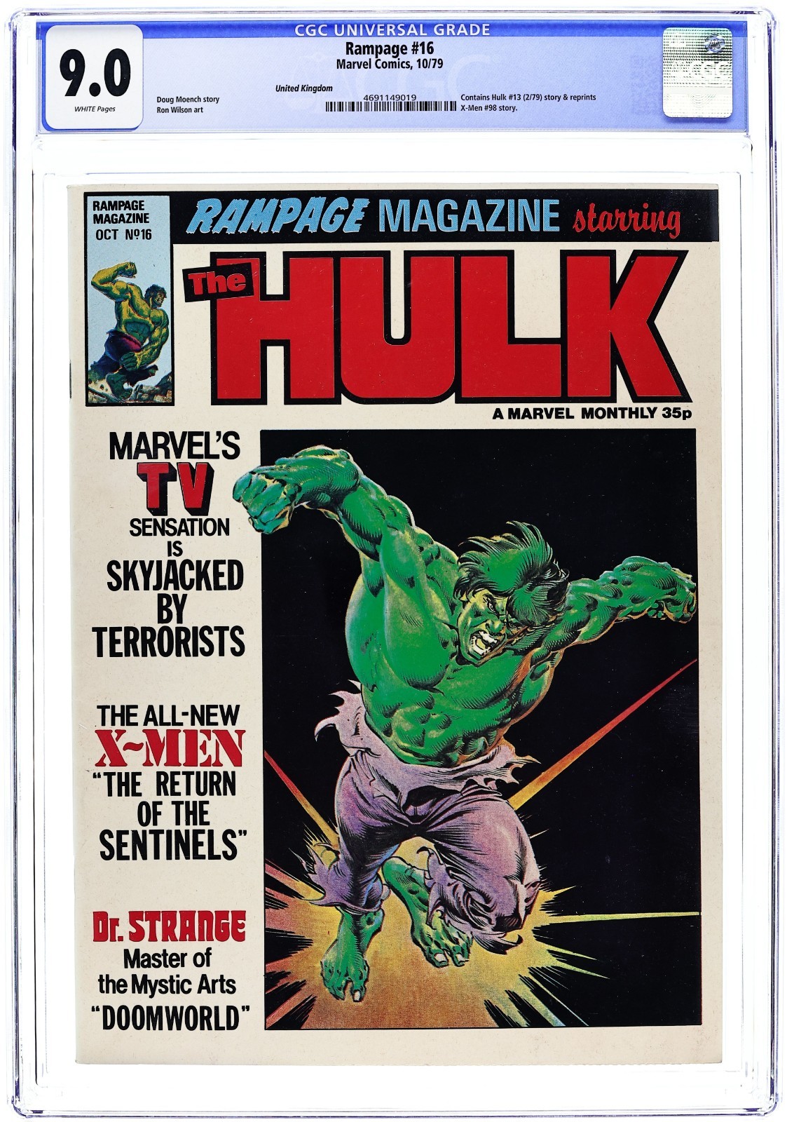 Rampage Monthly Magazine #16 Rampaging Hulk - 1979 - CGC 9.0 - Bob McLeod Rampage Monthly Magazine #16 Rampaging Hulk - 1979 - CGC 9.0 - Bob McLeod