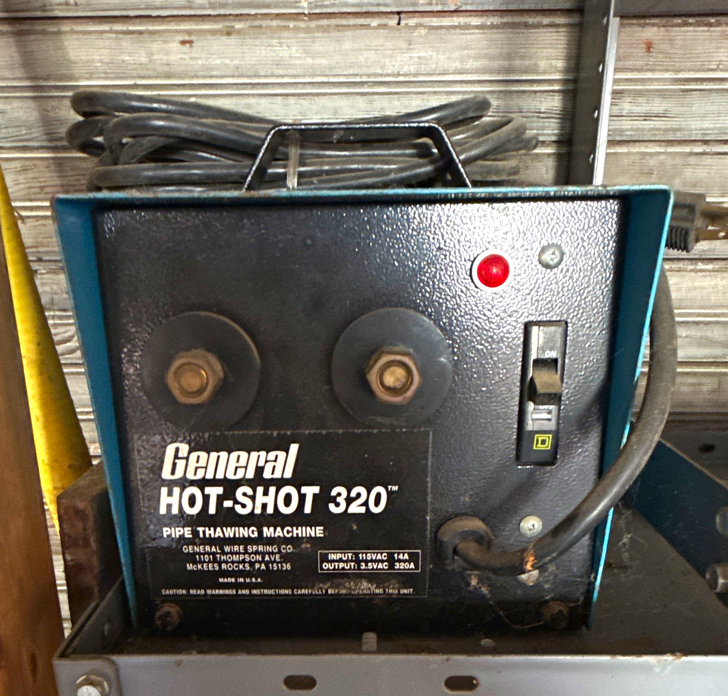 General HOT-SHOT 320 Pipe Thawing Machine w/ Clamp Cables MPN HOT-SHOT 320