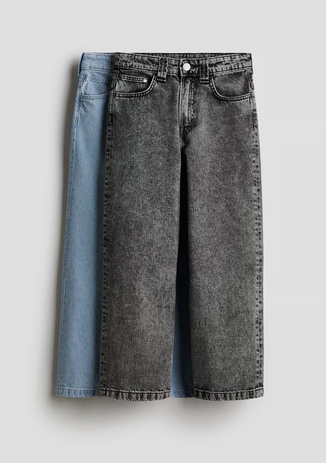 H&M 2-Pack Baggy Fit Jeans Youth Kids Teens Denim Blue Dark Grey SIZE 10-11Y H&M 2-Pack Baggy Fit Jeans Youth Kids Teens Denim Blue Dark Grey SIZE 10-11Y