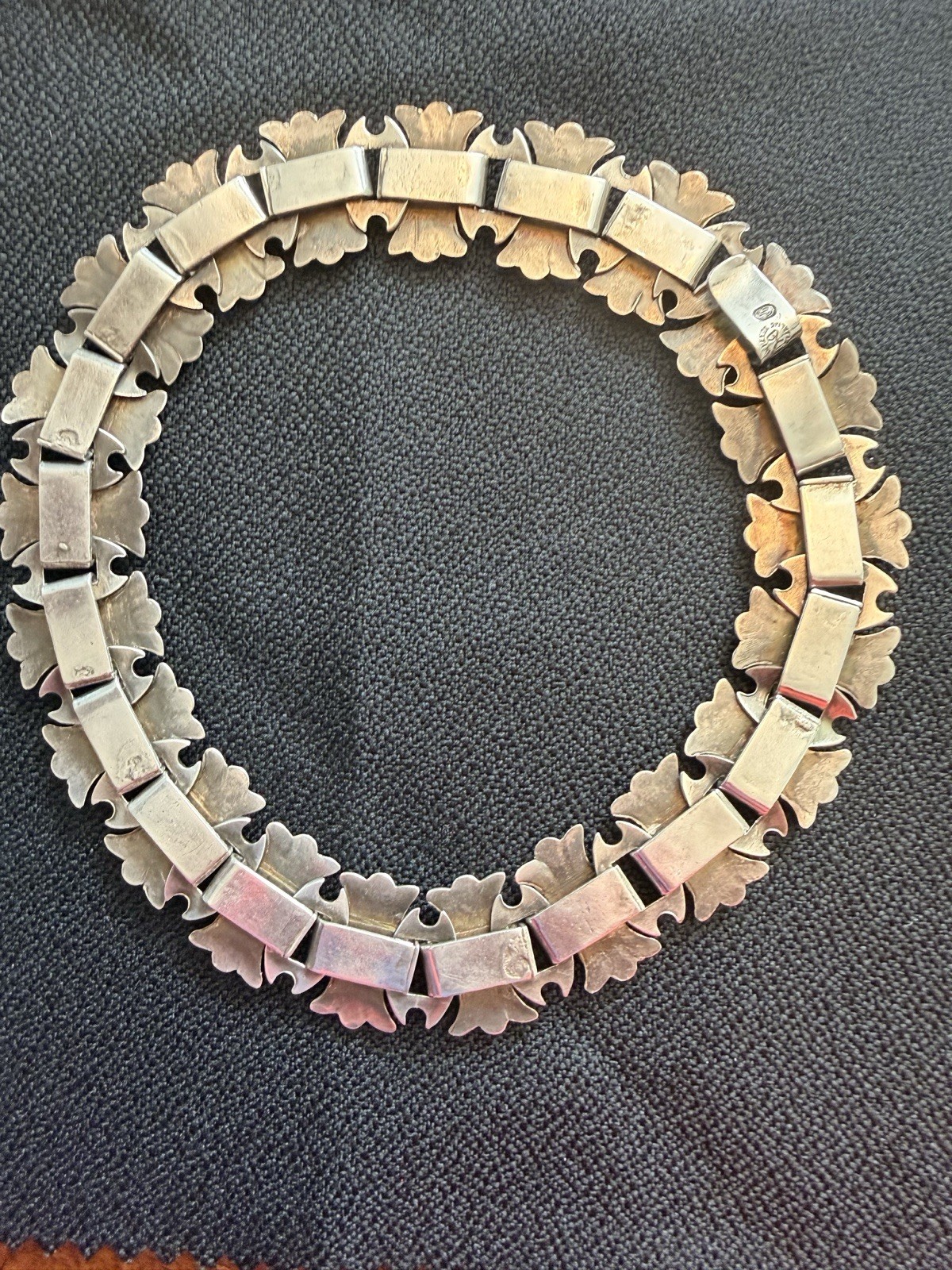 Vintage Taxco Mexico Hector Aguilar 1940s silver choker necklace