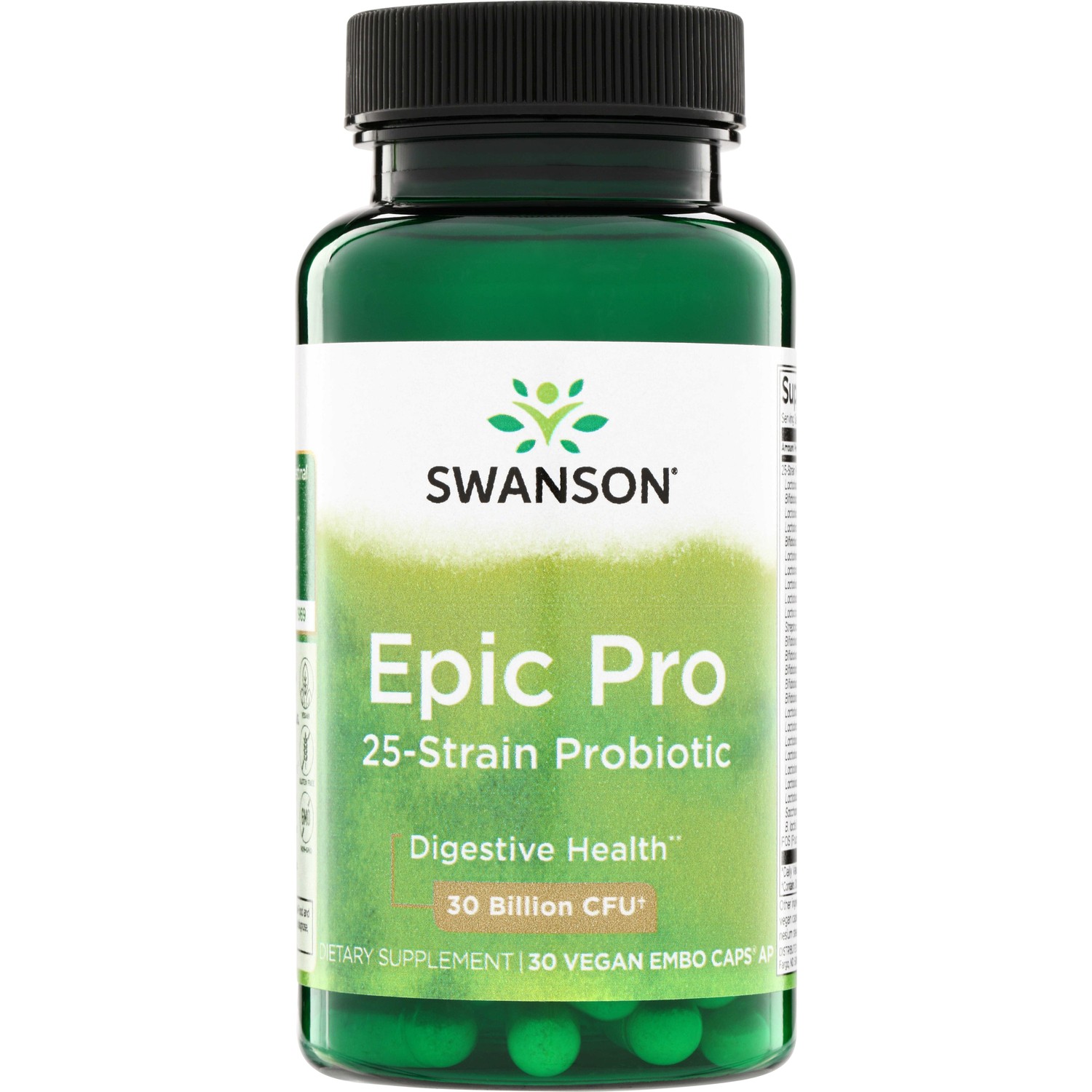 Swanson Epic Pro 25-Strain Probiotic Veggie Capsules, 30 Billion Cfu, 30 Count Swanson Epic Pro 25-Strain Probiotic Veggie Capsules, 30 Billion Cfu, 30 Count