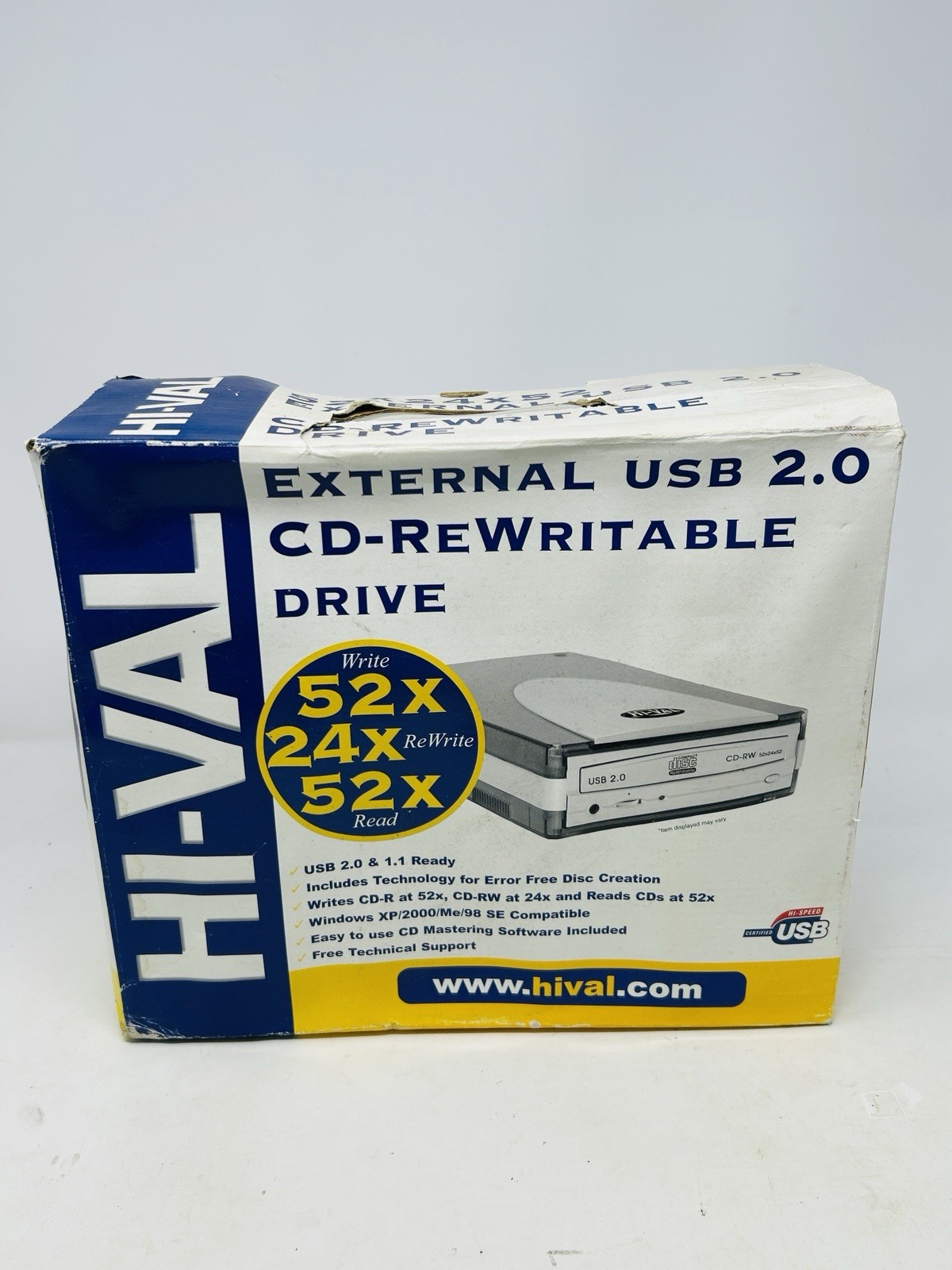 Hi-Val External USB 2.0 CD-RW ReWritable Drive 52x24x52 w/ Box Accessories B27 Hi-Val External USB 2.0 CD-RW ReWritable Drive 52x24x52 w/ Box Accessories B27