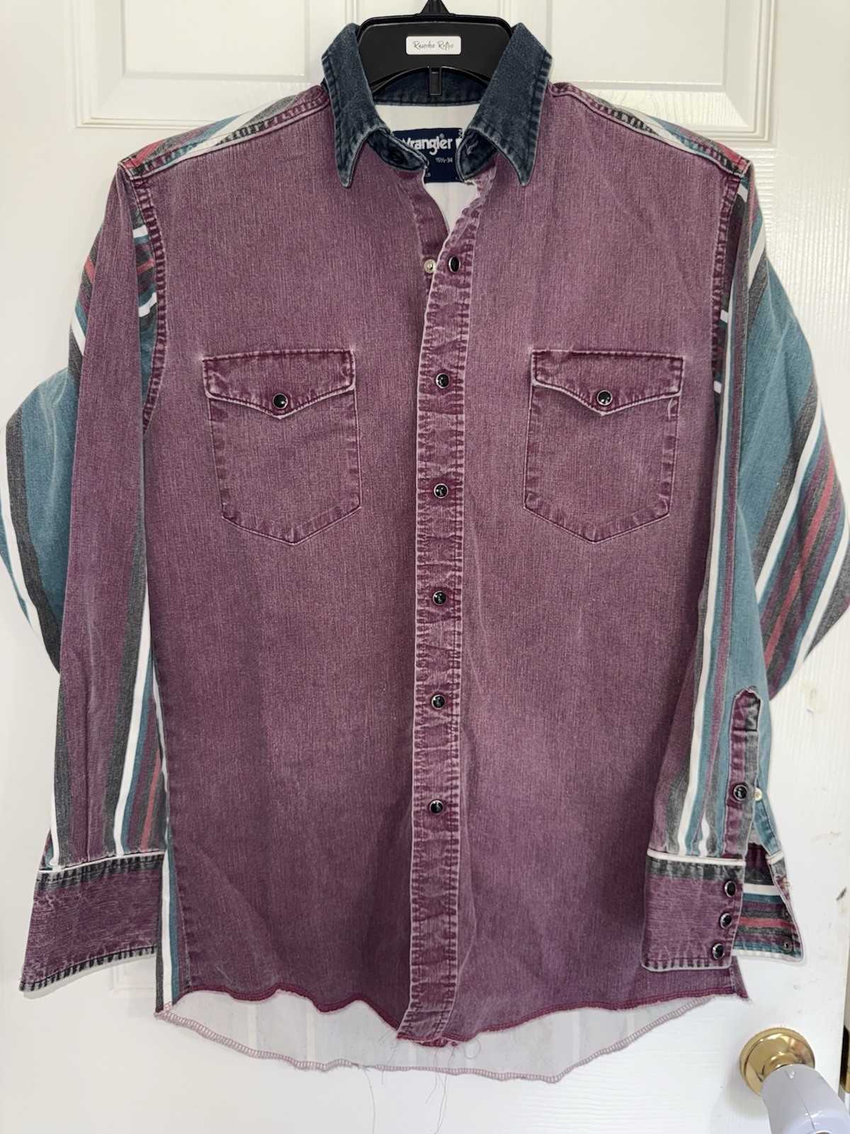 Wrangler Brushpopper Western Vintage Shirt 15.5-34 Medium