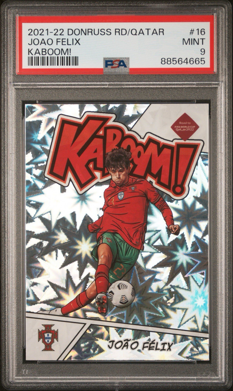 2021 PANINI DONRUSS ROAD TO QATAR KABOOM #16 JOAO FELIX PSA 9