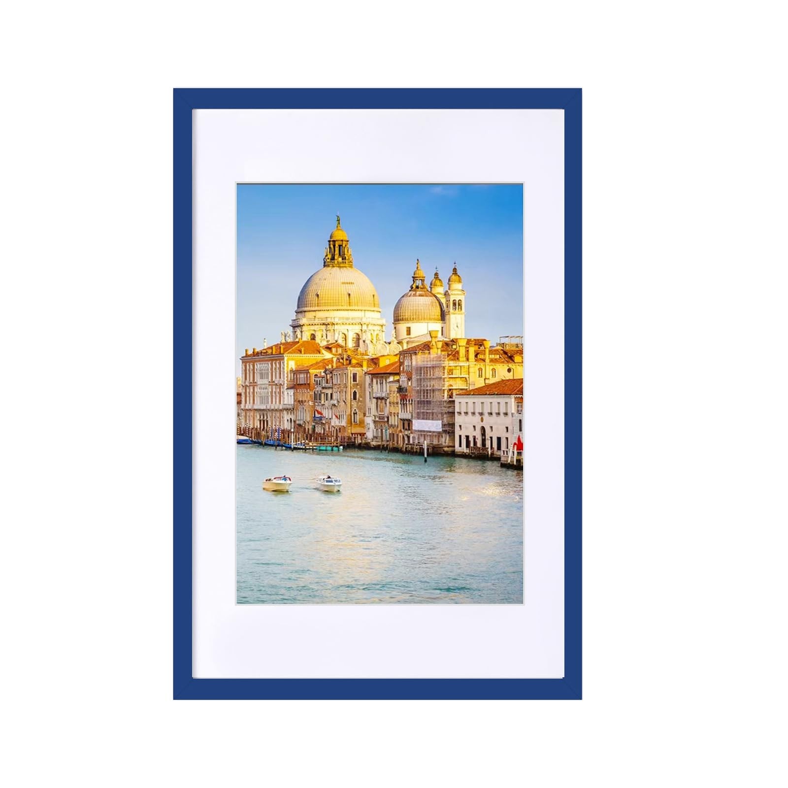 wyooxoo 18x24 Poster Frame Dark Blue Solid Wood Picture Frames Display Pictur...