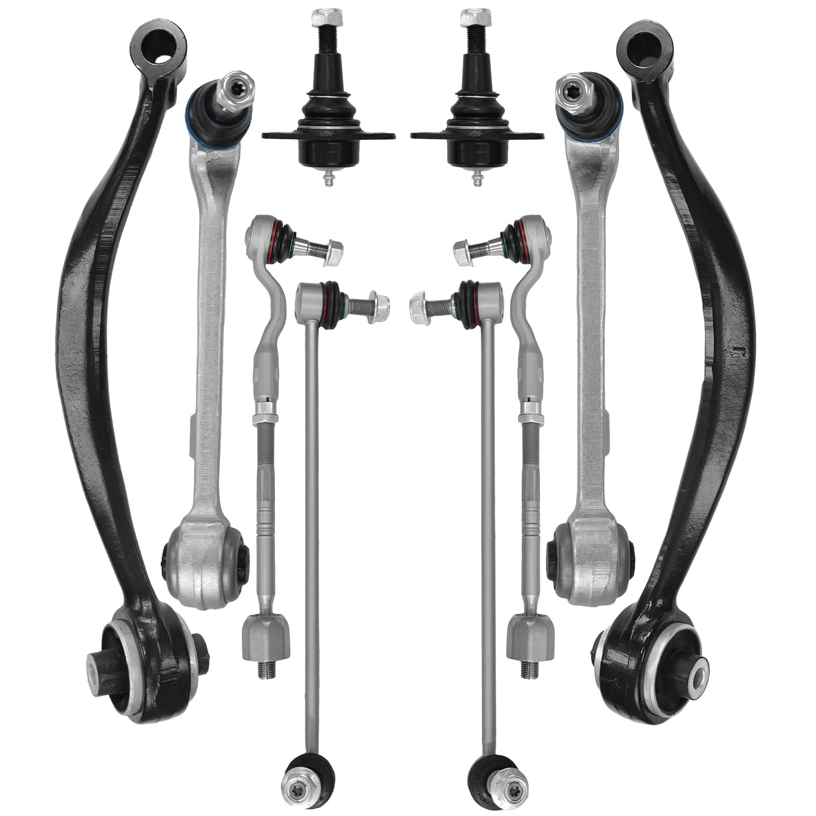 10 Piece Front Lower Control Arm Ball Joint Tie Rod Sway Bar Link for BMW X3 X4