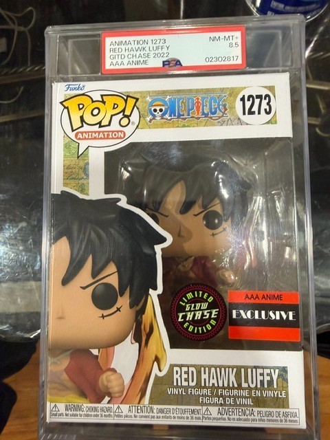 Funko Pop One Piece Red Hawk Luffy #1273 GITD Chase AAA Anime PSA 8.5 GRADED Funko Pop One Piece Red Hawk Luffy #1273 GITD Chase AAA Anime PSA 8.5 GRADED