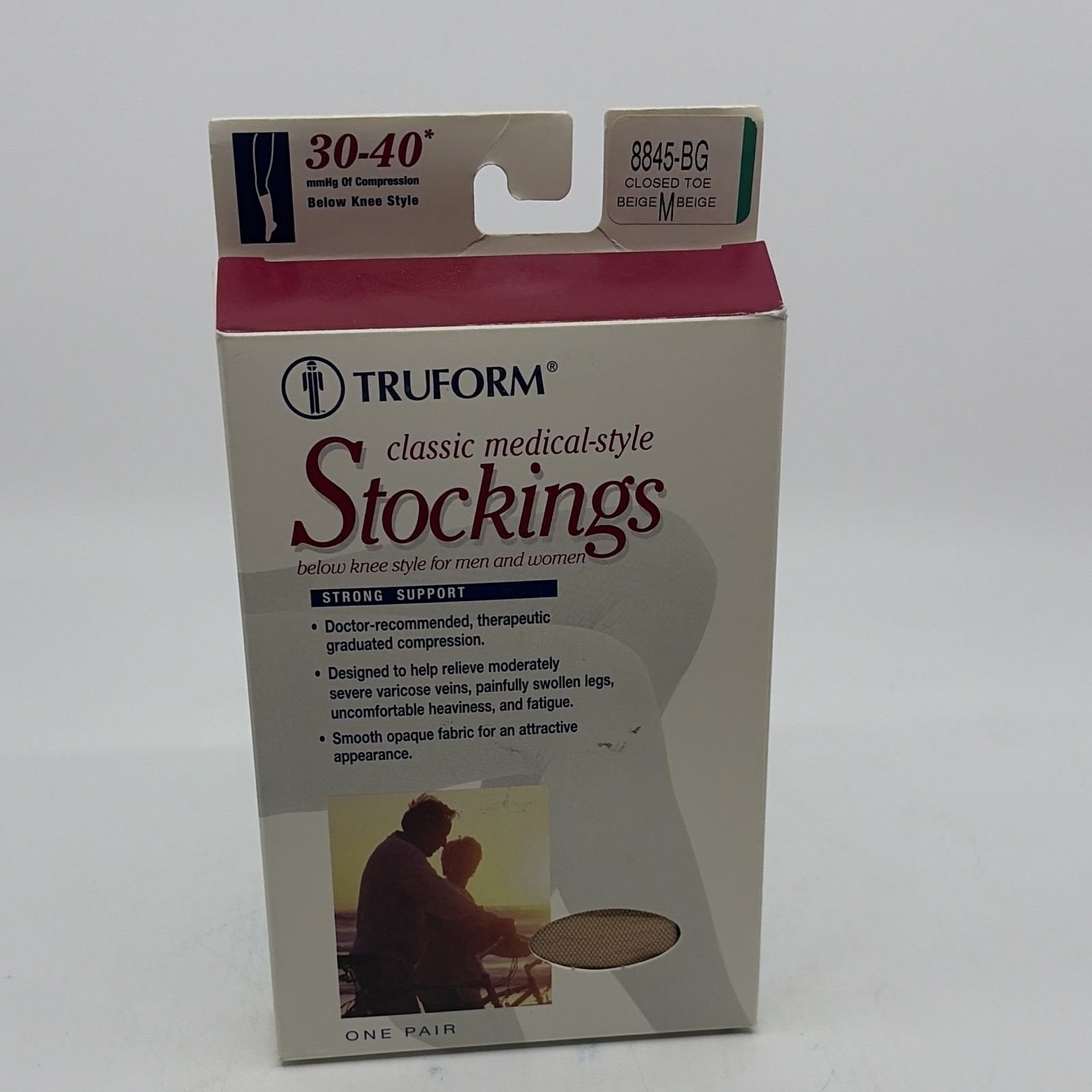 Truform 8845-BG Compression Stockings Below Knee Closed Toe 30-40 mmHg Beige M Truform 8845-BG Compression Stockings Below Knee Closed Toe 30-40 mmHg Beige M
