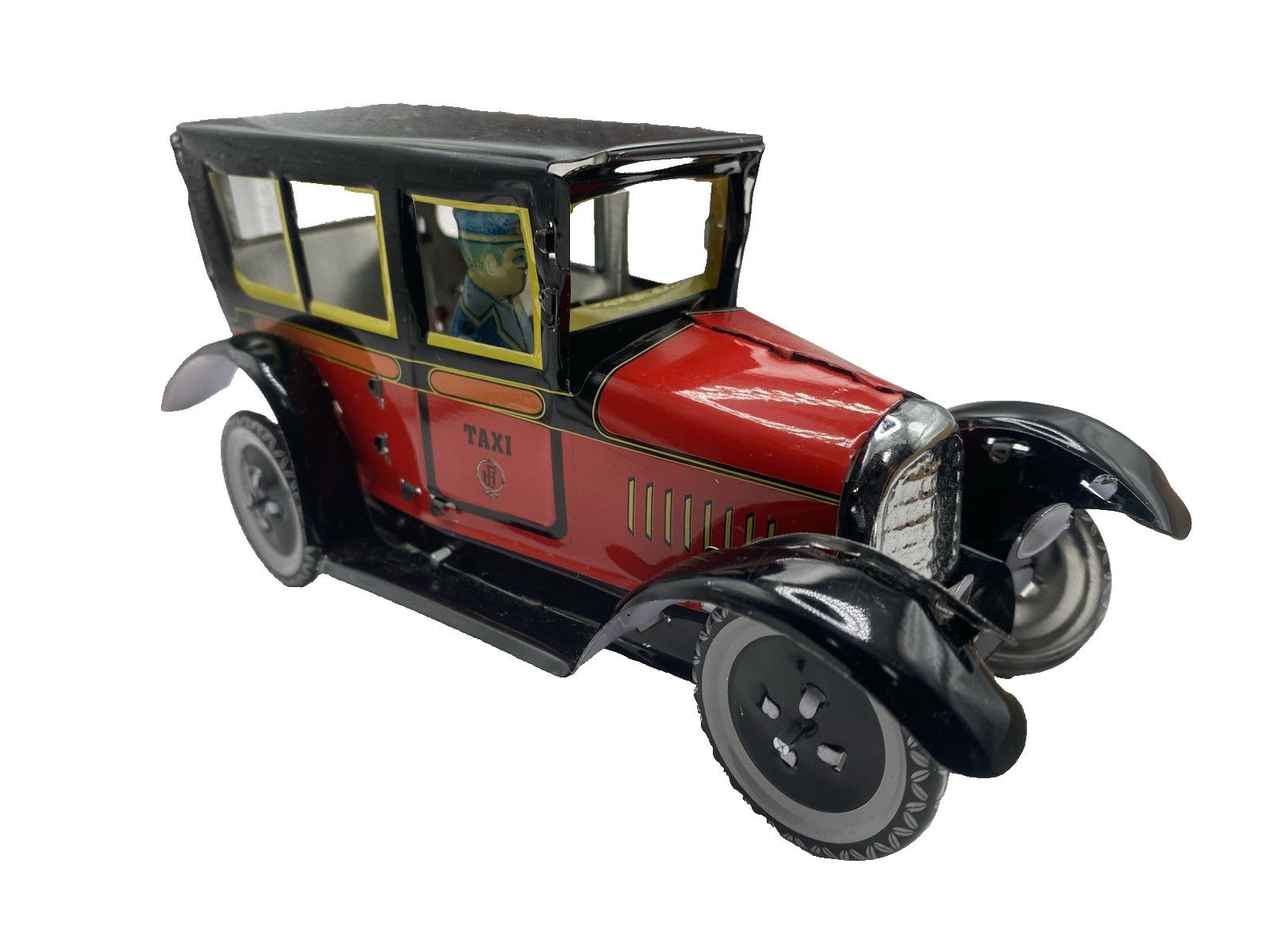 Paya Tin Toy wind-up 1930 Taxi Reproduction Lithograph on tin Car Tested Works