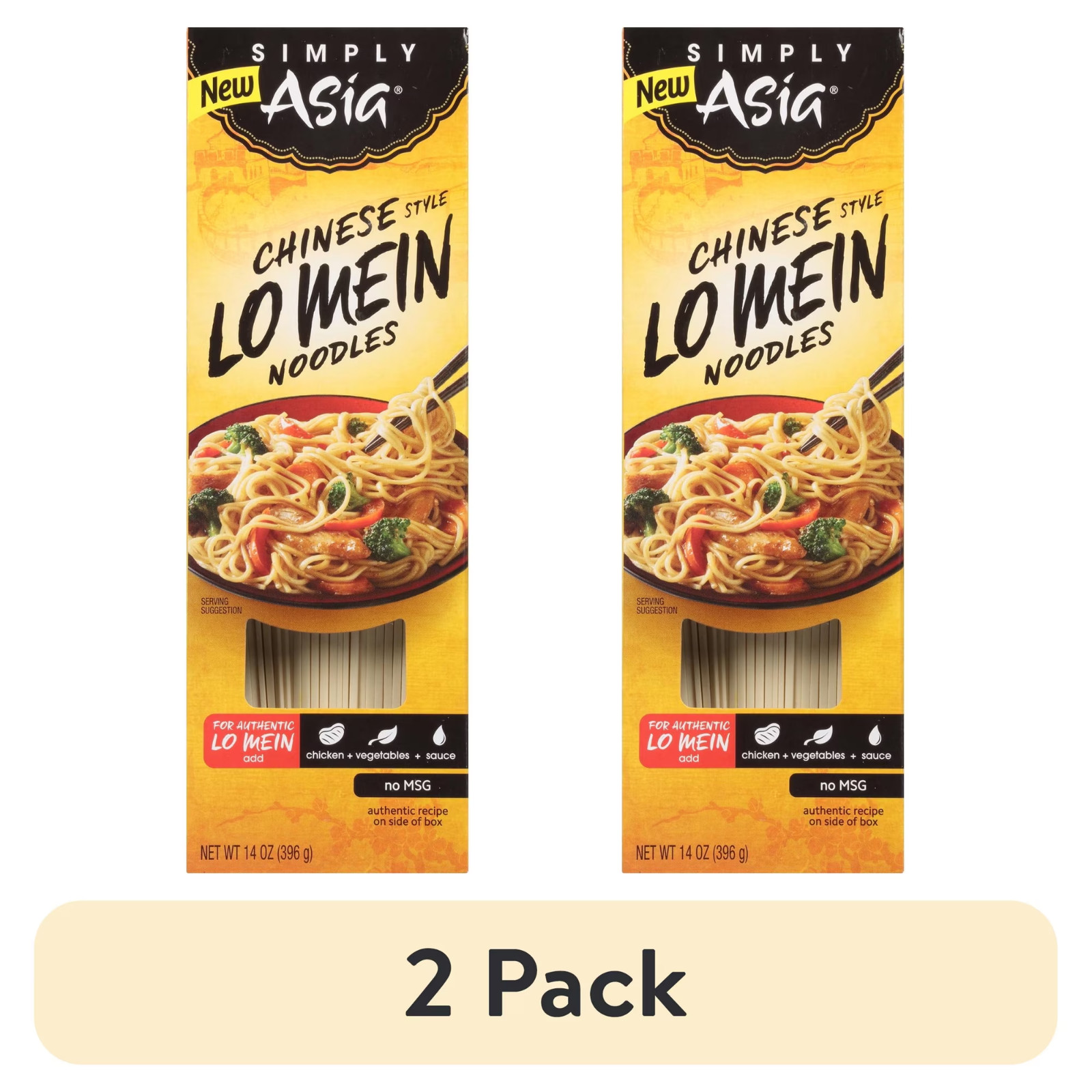 (2 pack) Simply Asia Chinese Style Lo Mein Noodles, 14.0 oz Box