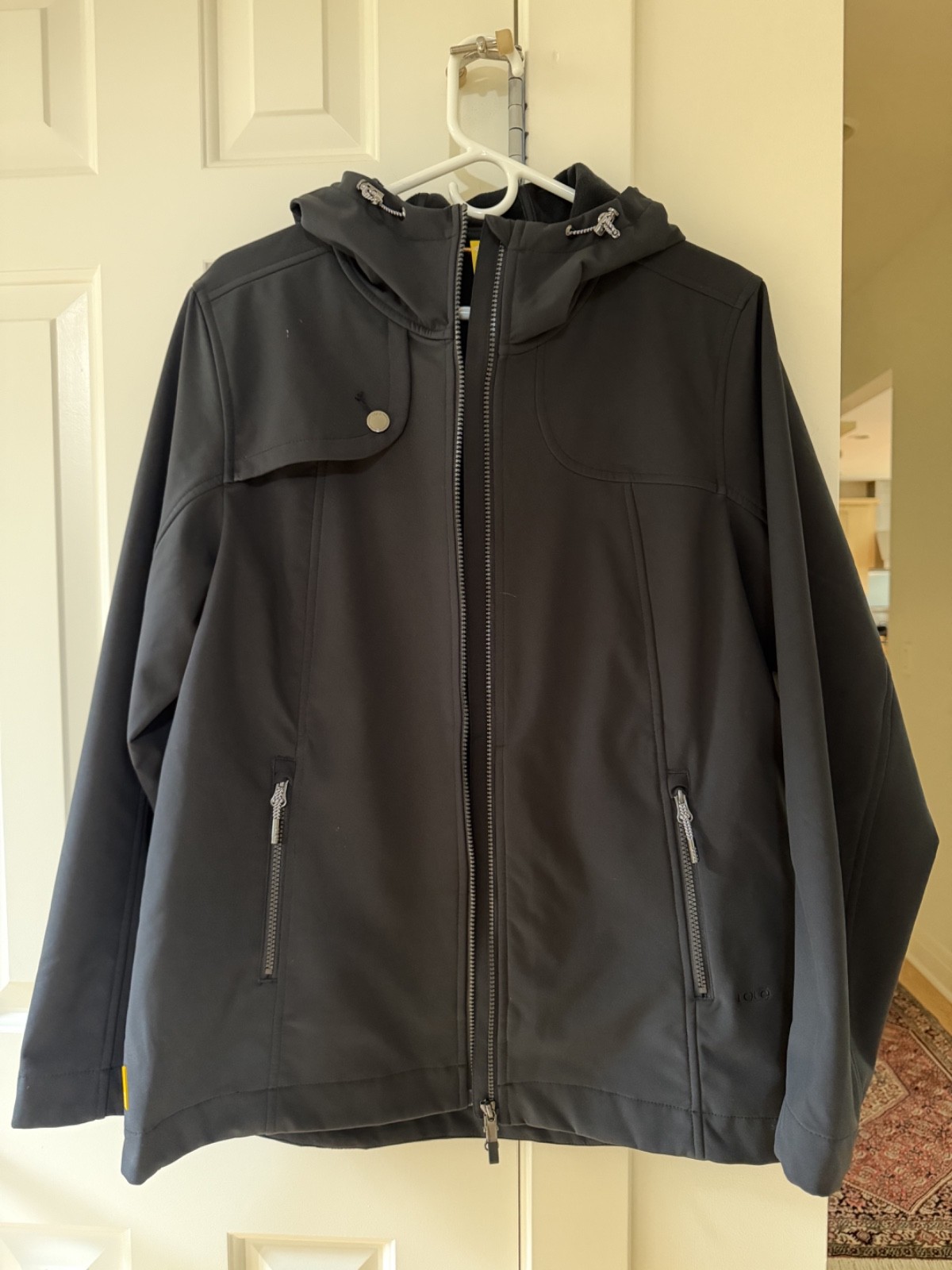 Lole Womens Soft Shell Jacket Black Hooded Raincoat Lined XLarge RN123274 Lole Womens Soft Shell Jacket Black Hooded Raincoat Lined XLarge RN123274
