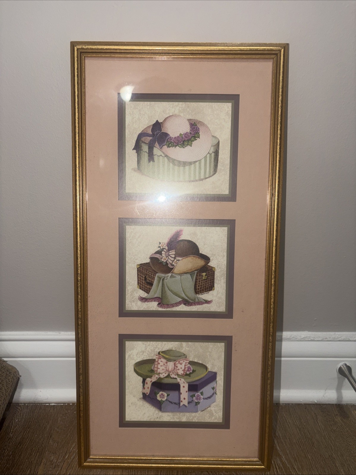 Vintage Homco Home Interiors Victorian Ladies Hats Framed Art Print 3 Panel Wall Vintage Homco Home Interiors Victorian Ladies Hats Framed Art Print 3 Panel Wall