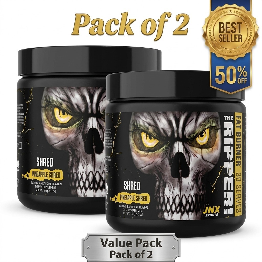 JNX Sports The Ripper Fat Burner, Pineapple Shred, 150g (5.3 oz), Pack of 2