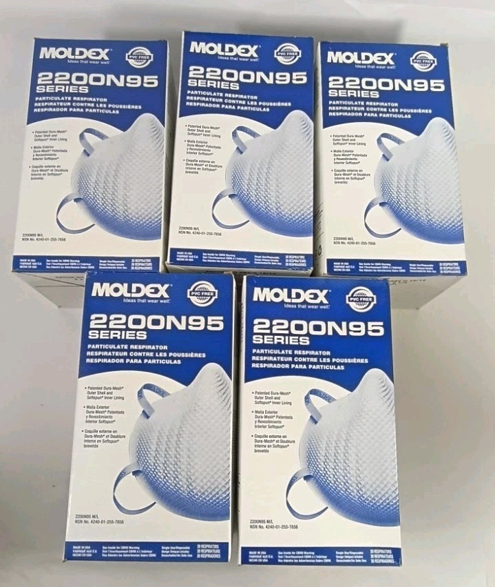 Moldex® 2200 N95 Respirator 5 boxes, 100 TOTAL
