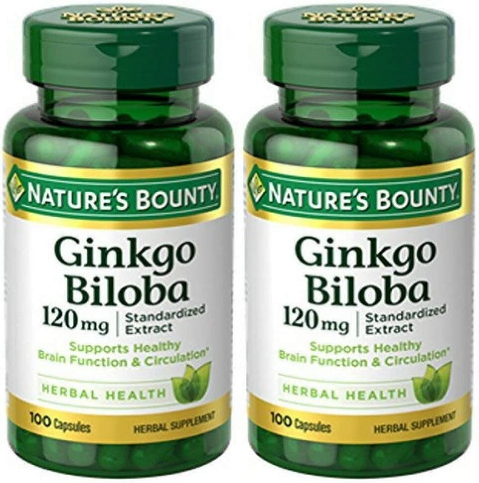2 Pack GINKGO BILOBA 120mg - 200 Caps (2x100) [Exp 2027] Brain Function & Memory