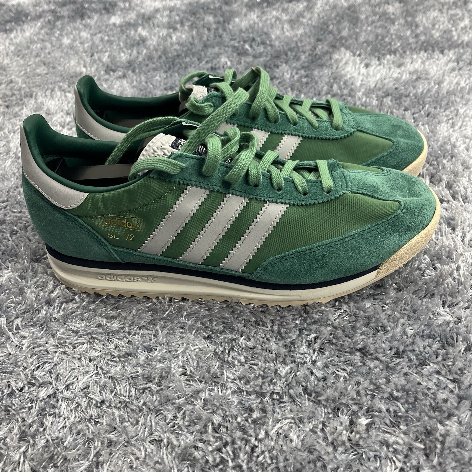 adidas Shoes Mens 9 Collegiate Green Originals SL72 RS Sneakers Retro Hip Hop