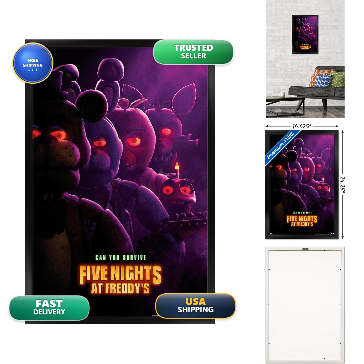 Trends International Five Nights at Freddy\'s Movie Teaser One Sheet Poster