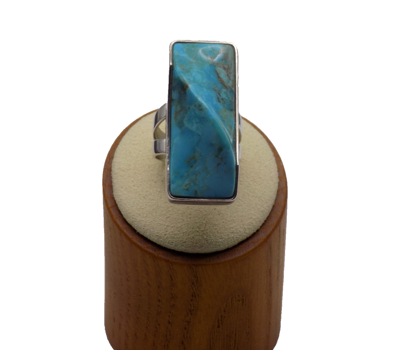 Mine Finds Jay King Turquoise Ring Sterling Silver Elongated Wave Size 8