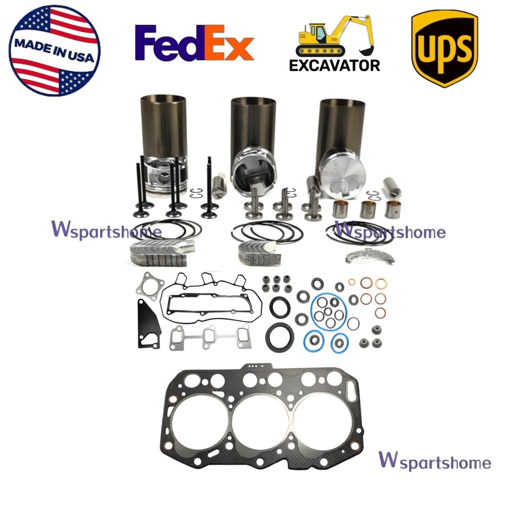3TNV80 3TNV80F Overhaul Rebuild Kit for Yanmar Engine 324 325 424 425 Tractor