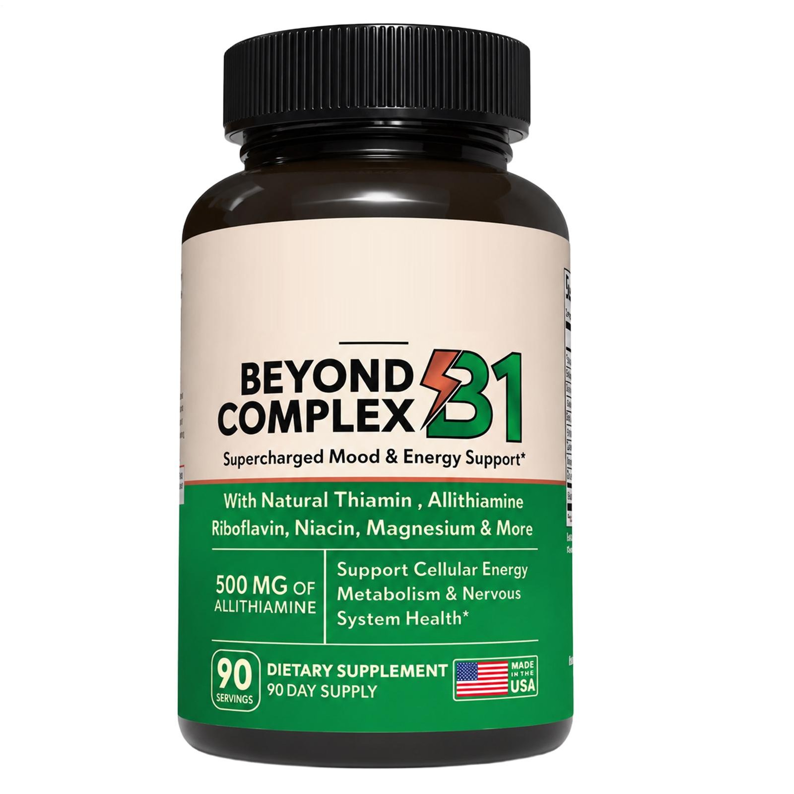 B1 Complex - Allithiamine Natural Vitamin B1 Supplement 90 Counts 1/2/3PACK