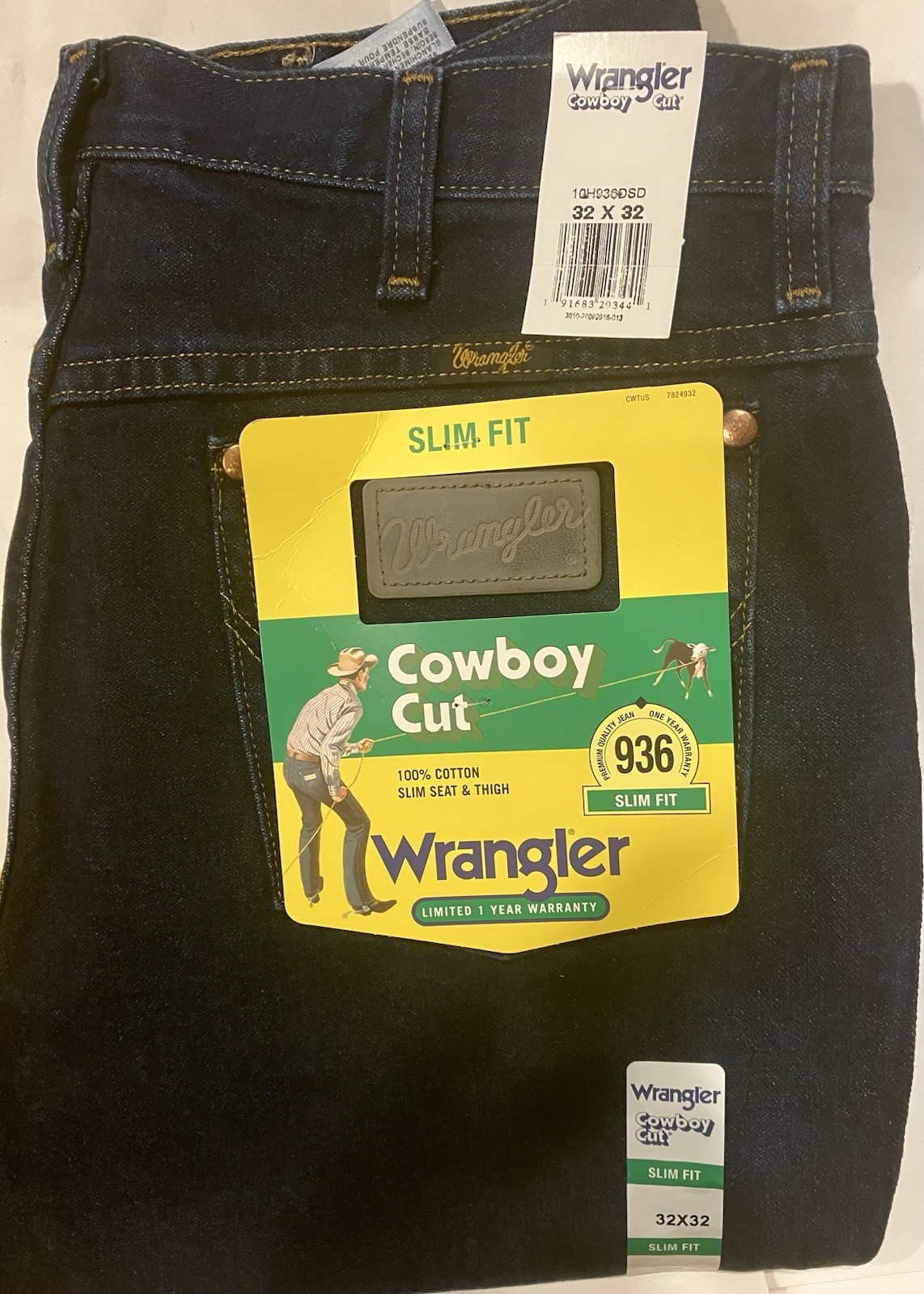 32x32 Wrangler 936 Slim Fit Cowboy Cut Dark Blue 32x32 Wrangler 936 Slim Fit Cowboy Cut Dark Blue