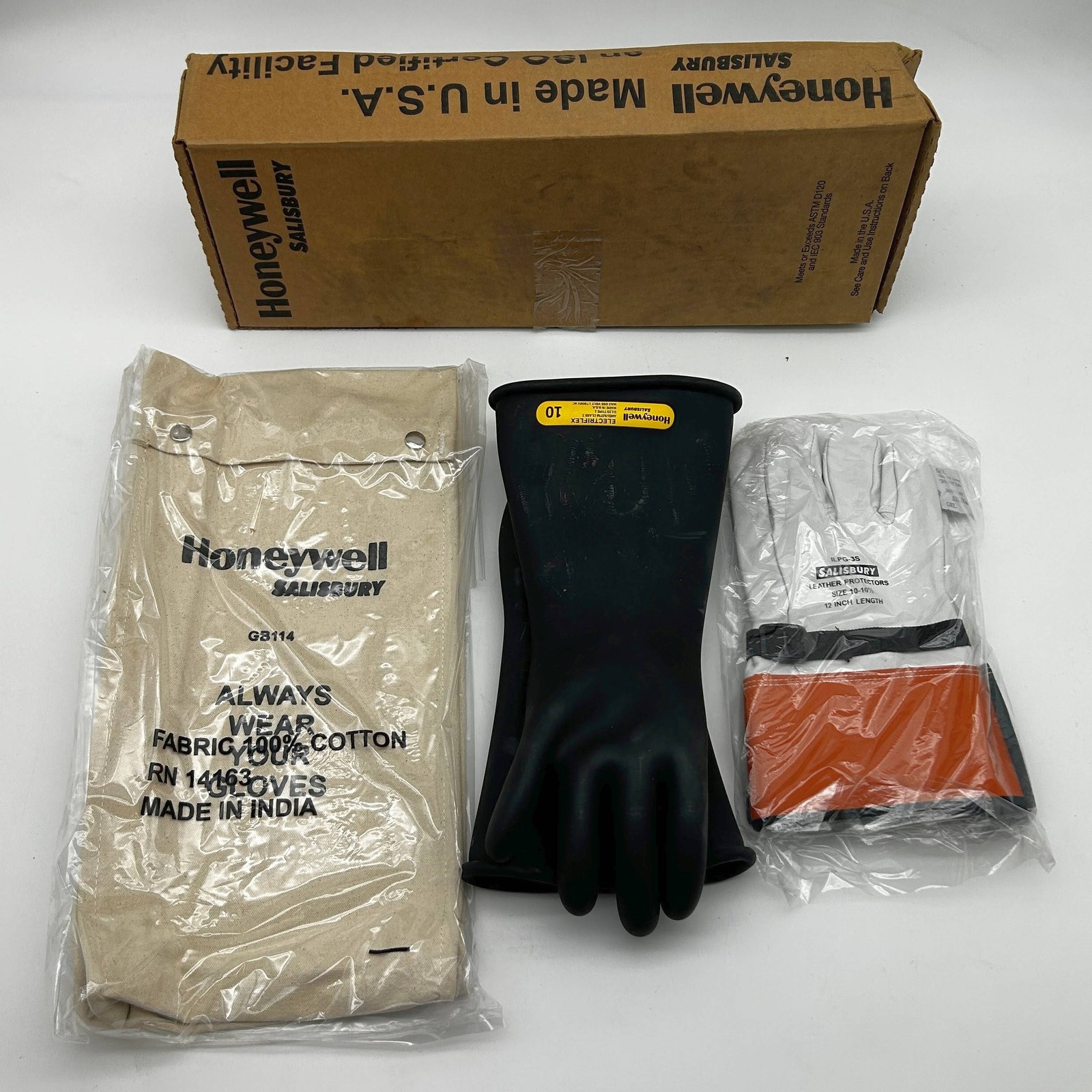 Salisbury by Honeywell GK214B Lineman's Glove Kit Class 2 Black Rubber 14