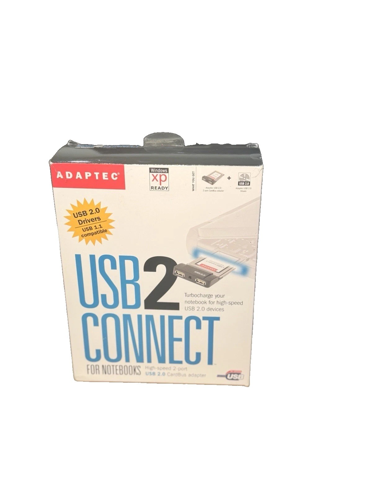 Adaptec AUA-1420 2-Port USB 2.0 CardBus Adapter Laptop Notebook PC Card Open Box