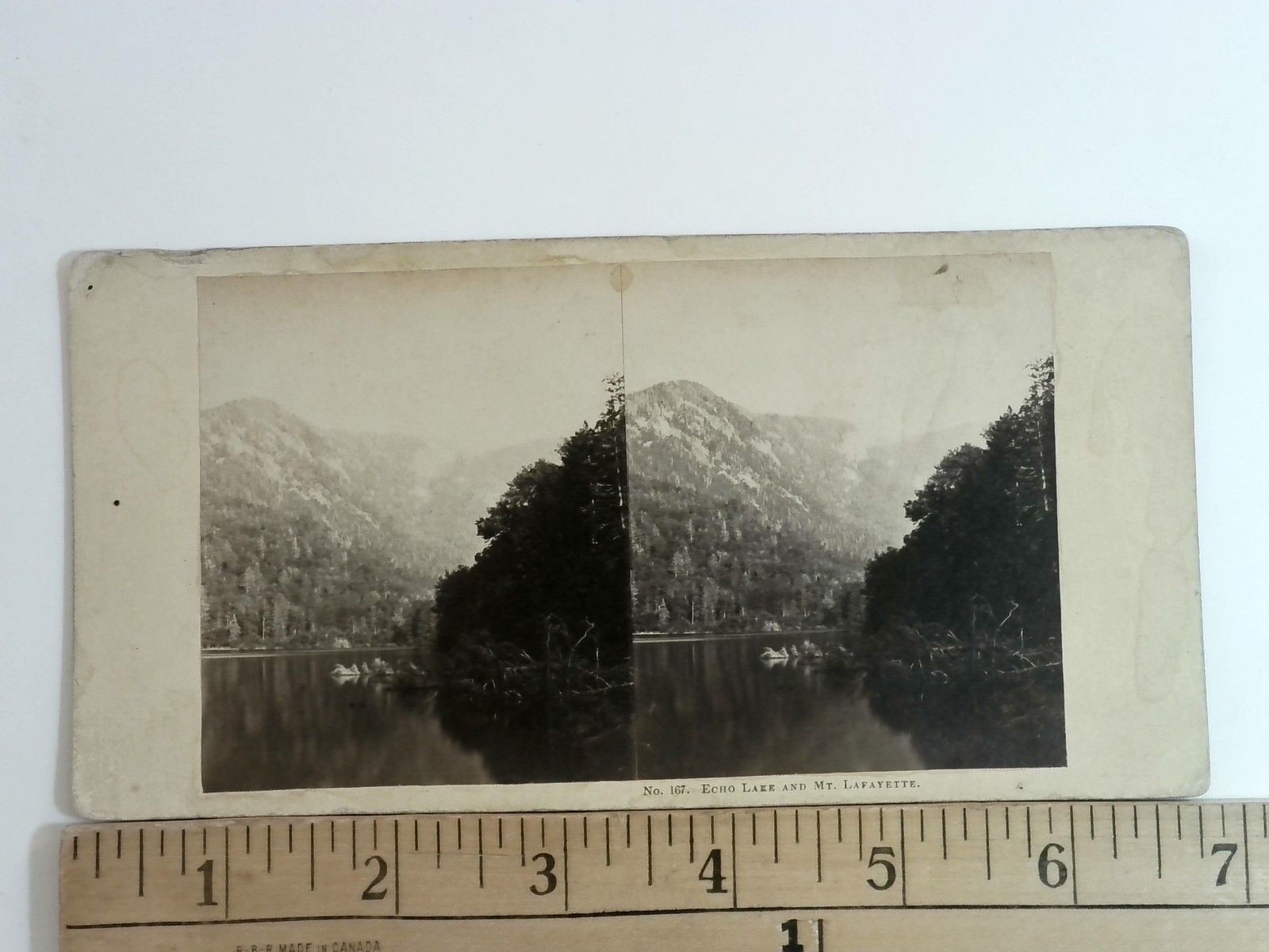 Echo Lake & Mt Lafayette White Mountain Stereoview John P. Soule 1850s
