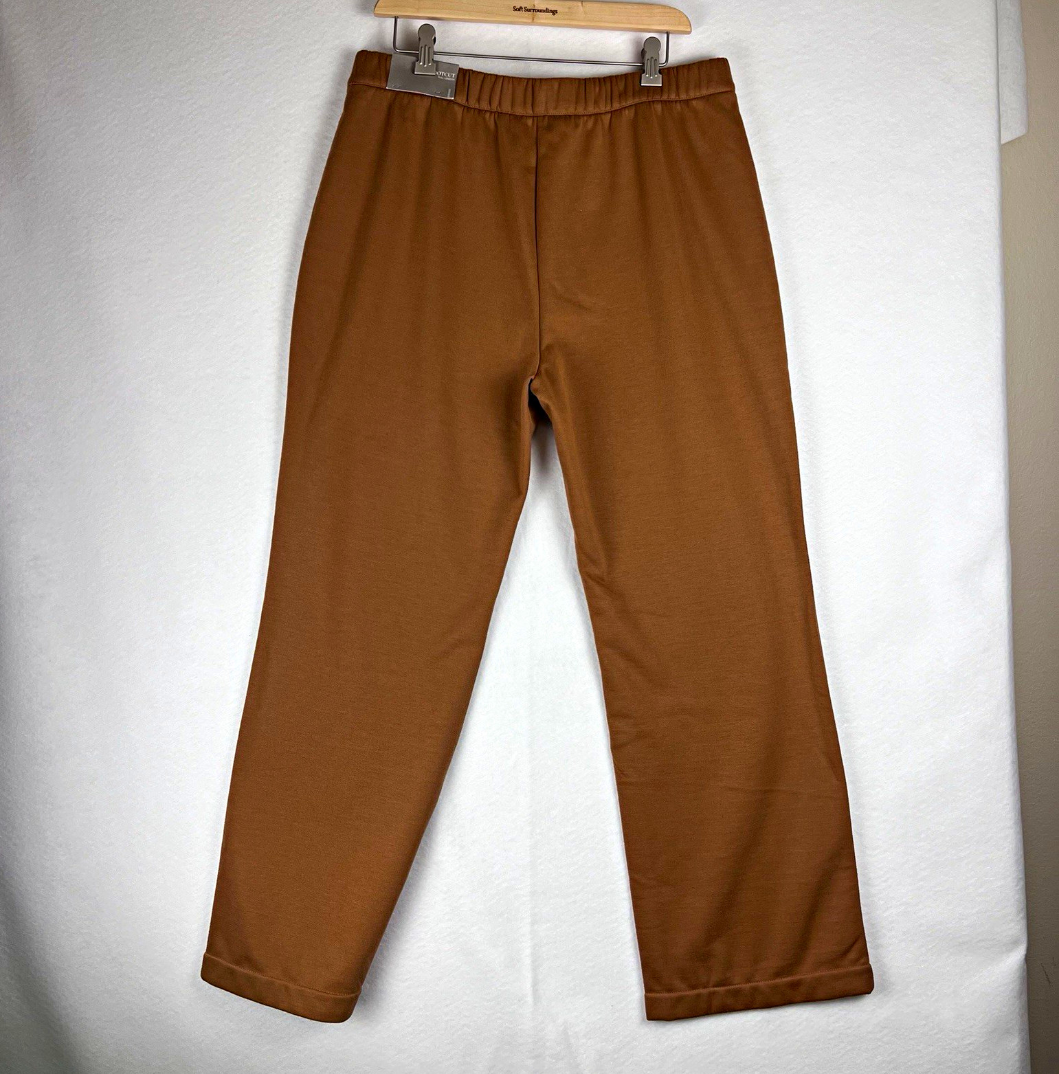 Soft Surroundings Marlowe Bootcut Pants Brown L Pull-On Elastic Waist Solid