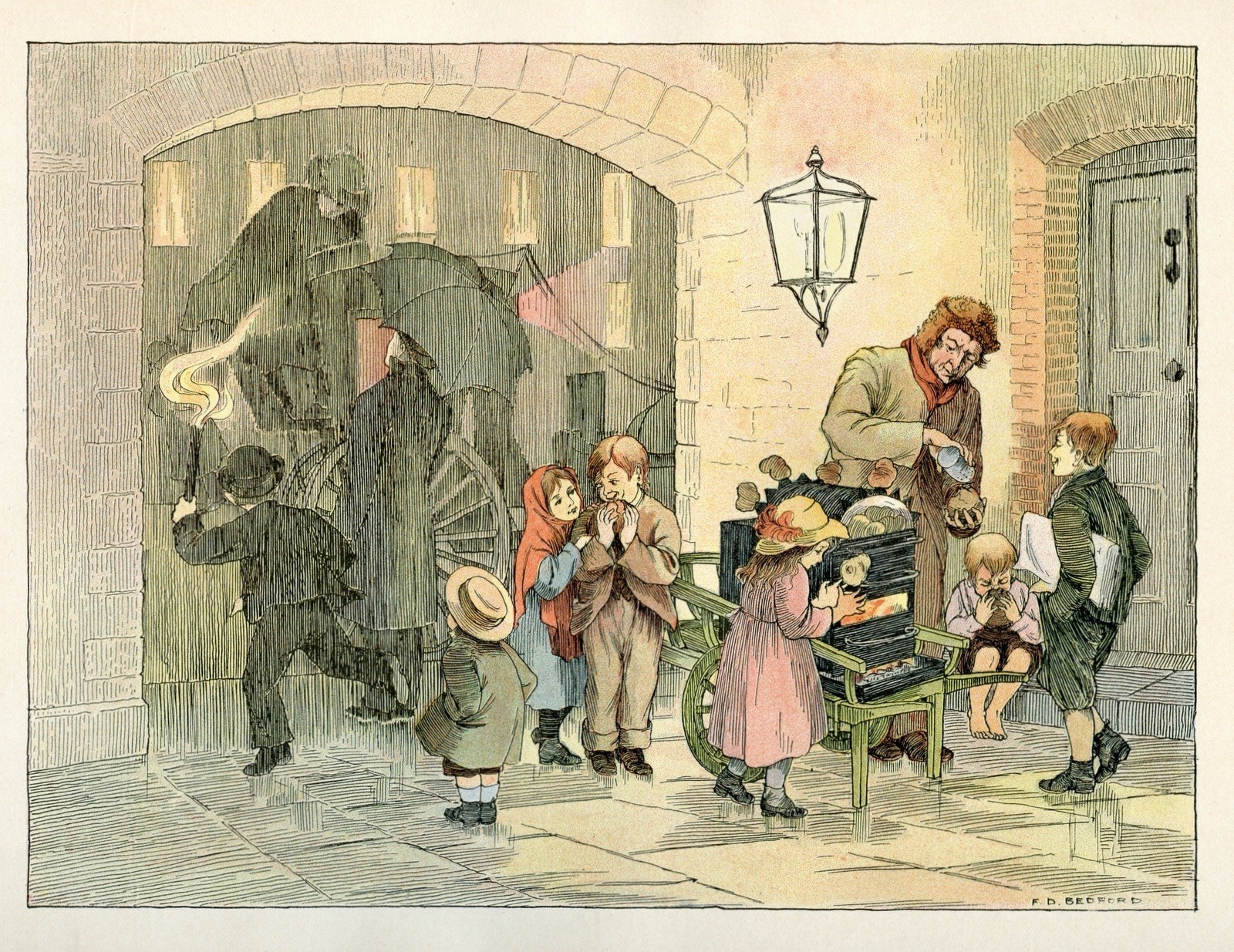 Francis D. Bedford, Victorian Street Vendor, Hot Potatoes, Children Street Scene
