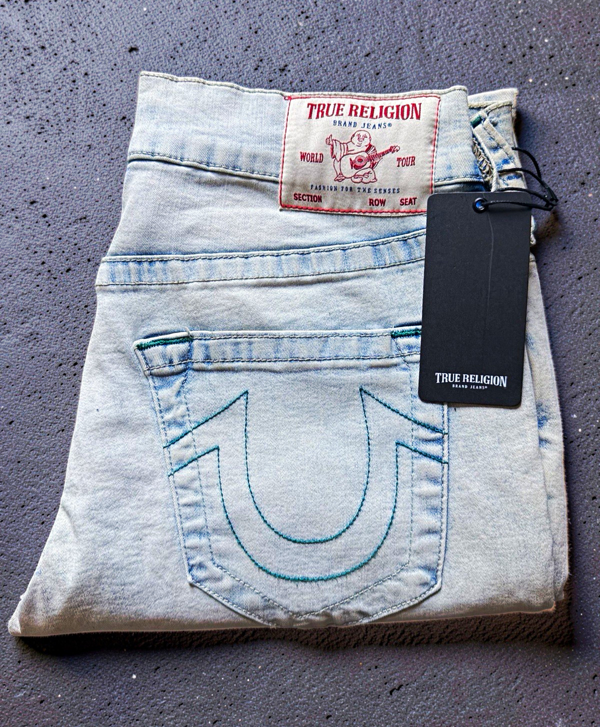 Vintage True Religion Ricky Mens Light Blue Light Wash Straight Fit Denim Jeans Vintage True Religion Ricky Mens Light Blue Light Wash Straight Fit Denim Jeans