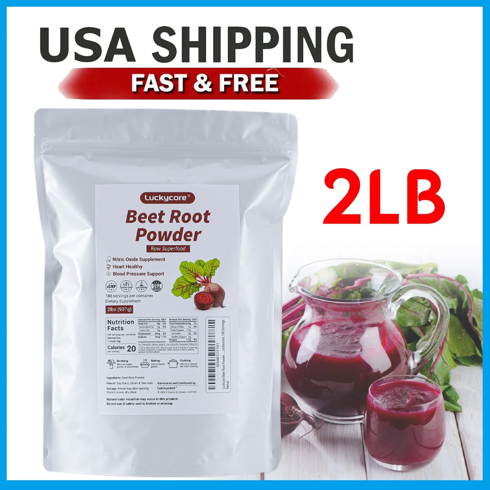 2 LB Organic Beet Root Powder Raw Non GMO Pure Beta Vulgaris Nitric Oxide Booste