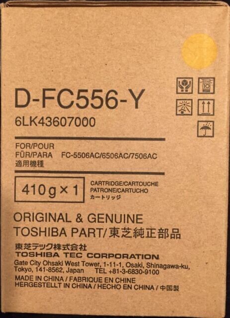 Genuine Toshiba 6LK43607000 Yellow Developer FC- 5506AC 6506AC 7506AC