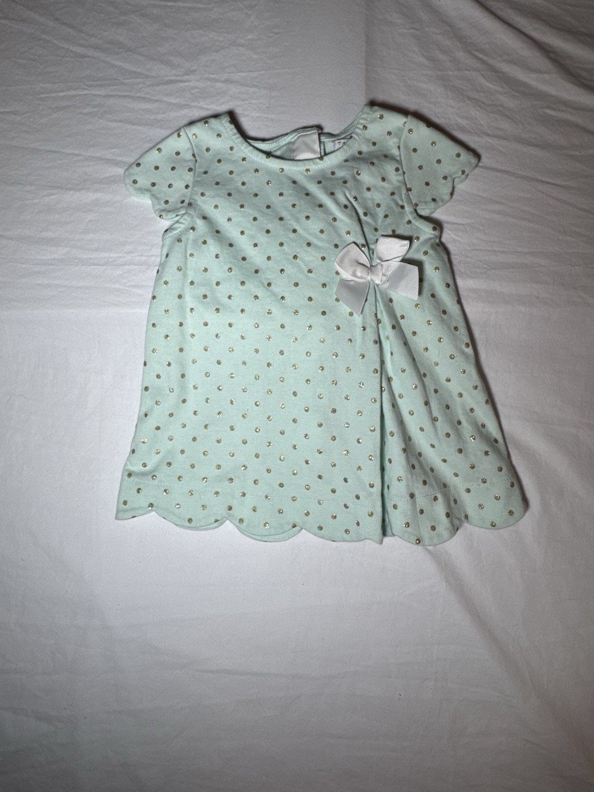 Mint Green Dress with Gold Polka Dots Toddler Girls Size 2T Mint Green Dress with Gold Polka Dots Toddler Girls Size 2T