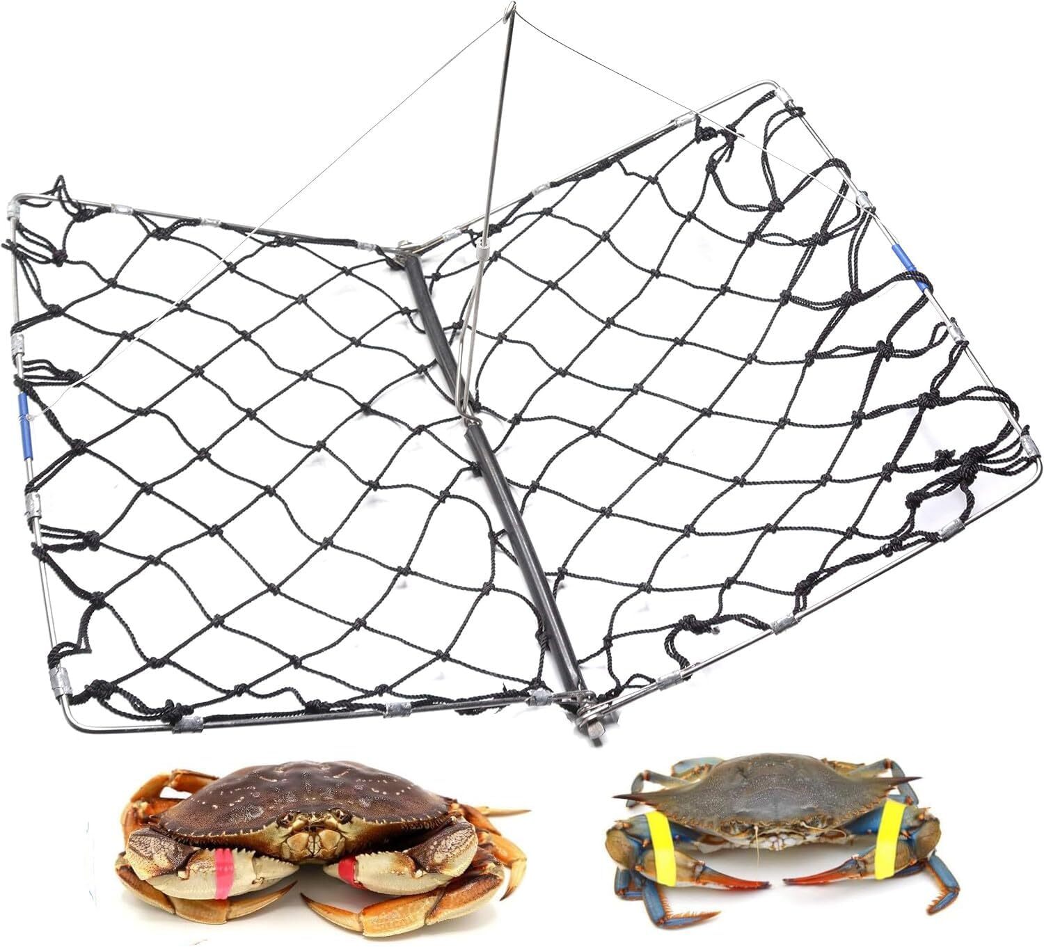 AirFly Foldable Crabjaw Trap - Castable Crab Pot for Dungeness & Blue Crabs