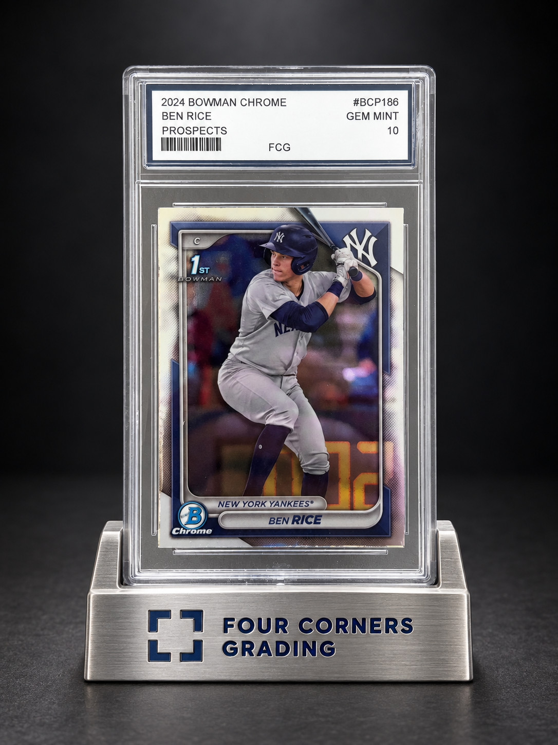 2024 Ben Rice 1st Bowman Chrome Rookie Card #BCP-186 New York Yankees Graded 10 2024 Ben Rice 1st Bowman Chrome Rookie Card #BCP-186 New York Yankees Graded 10