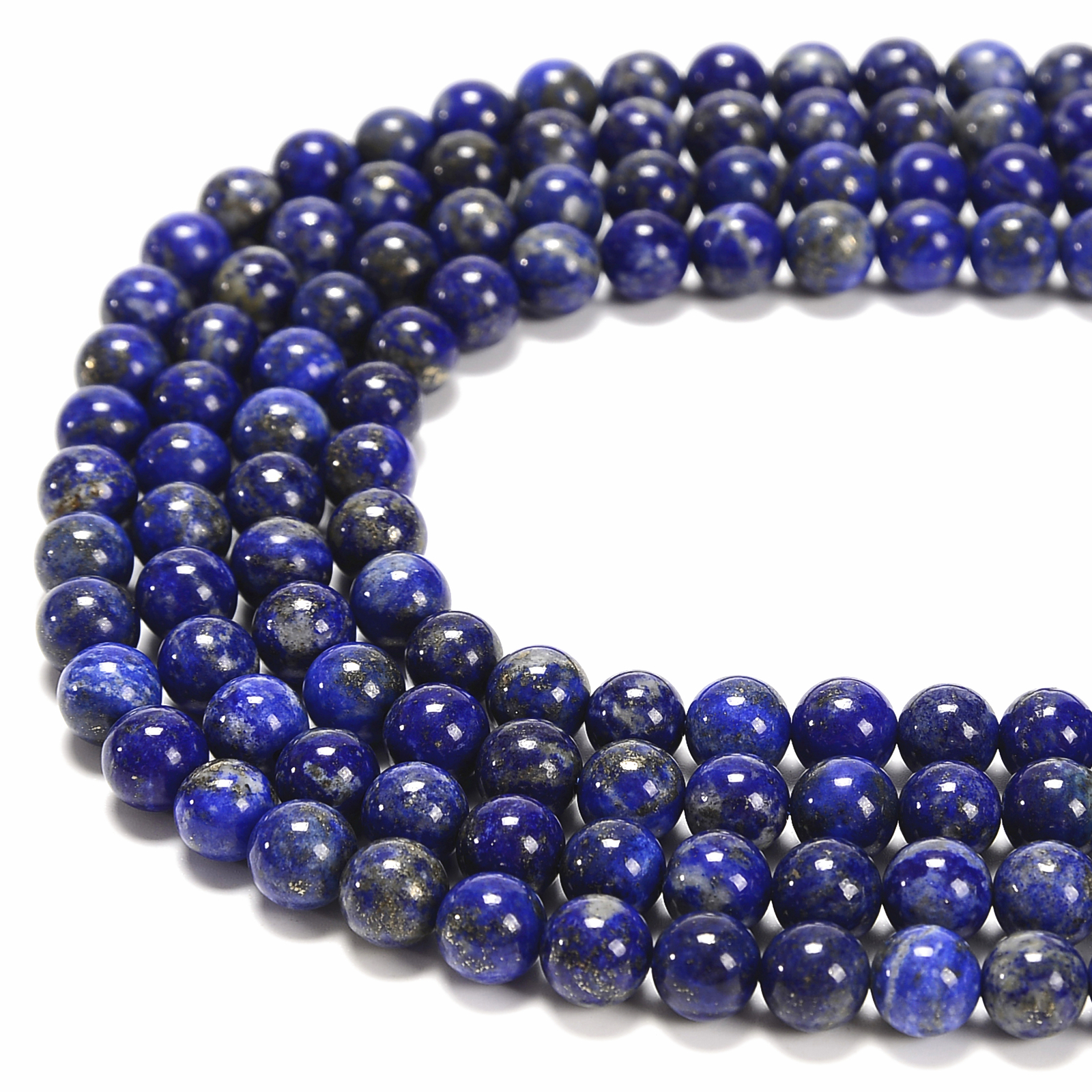Natural Lapis Lazuli Smooth Round Beads 3.5-4mm 6mm 8mm 10mm 12mm 15.5\'\' Strand