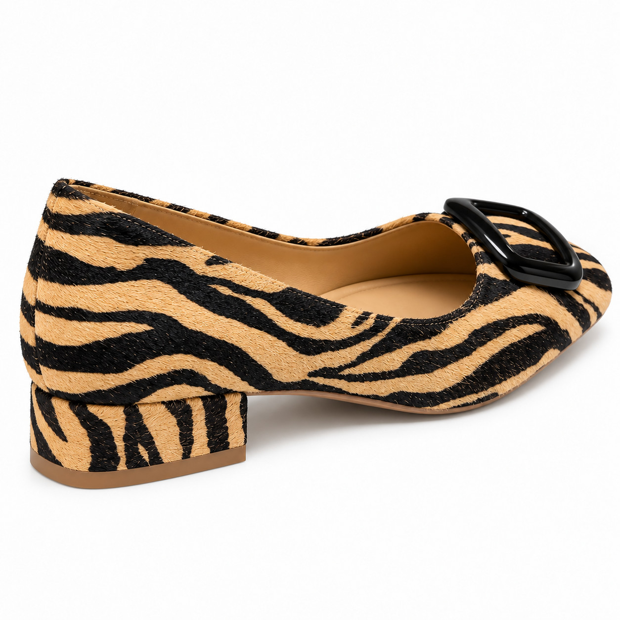 Giani Bernini Borraa Women’s Zebra Print Flats Natural Black Buckle: Size 9  NWT